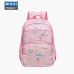 Print pattern type girls school bag pink